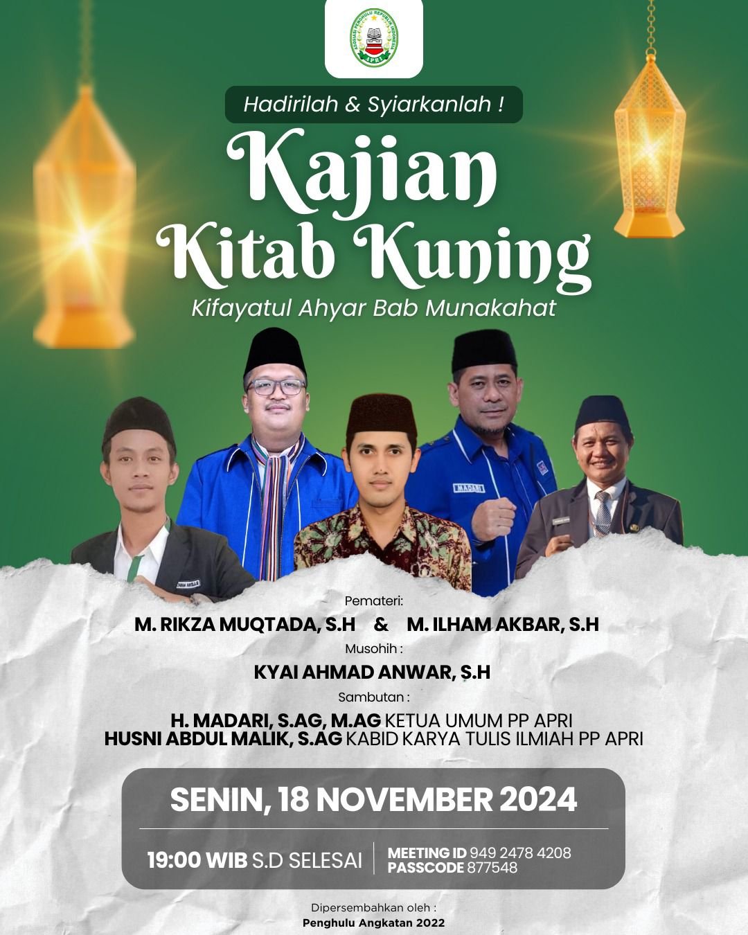 Ketua PC APRI Lampung Timur: Dorong Partisipasi Penghulu Lampung Timur dalam Kajian Kitab Kuning