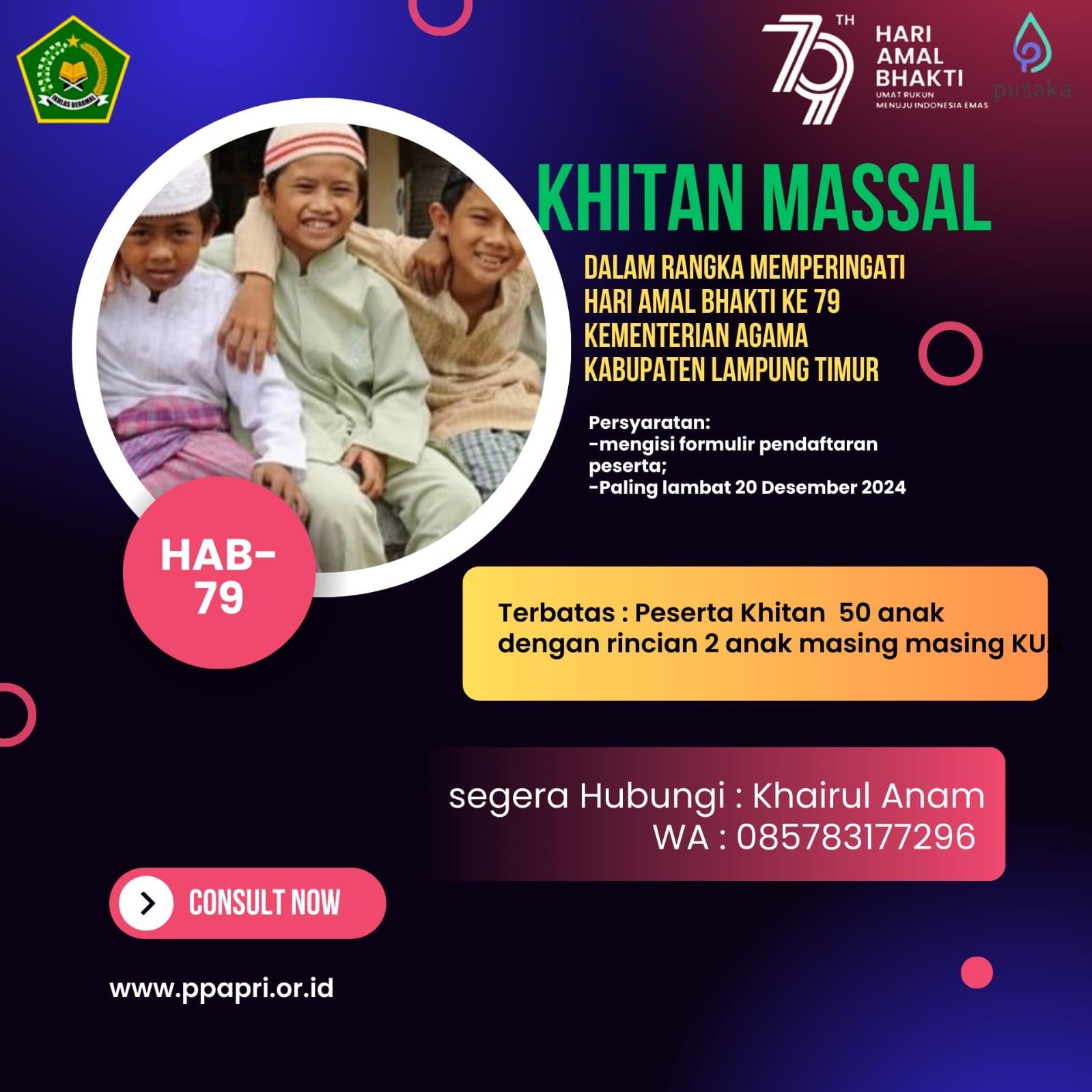 Khitan Massal dan Donor Darah: Aksi Amal 79 Tahun Kemenag di Lampung Timur 