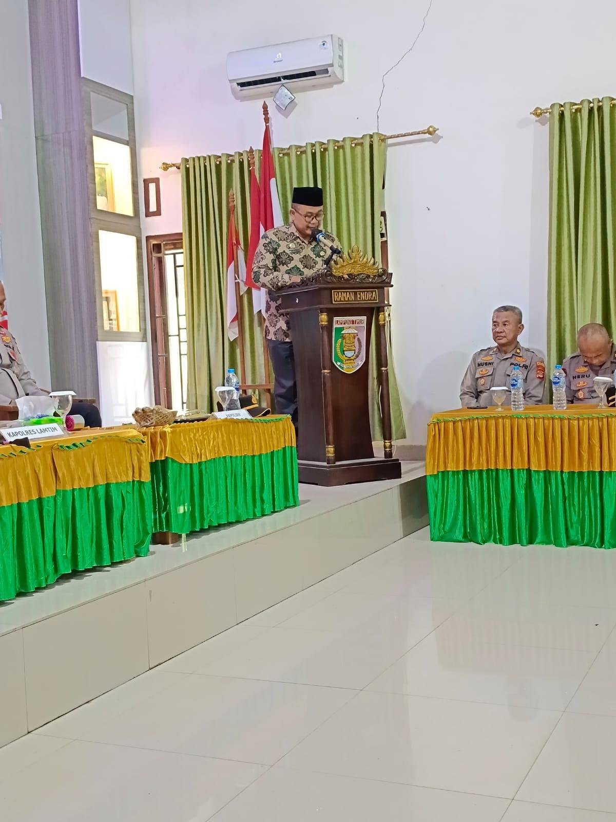 Kapolres Lamtim Kunjungi Raman Utara, Ka. KUA Pimpin Doa Silaturahmi Kamtibmas