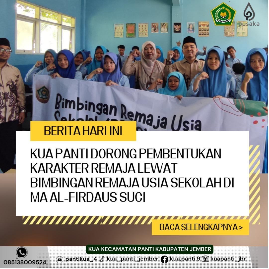 KUA Panti Jember Dorong Pembentukan Karakter Remaja Lewat BRUS
