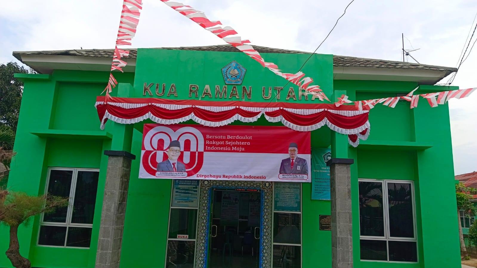 KUA Raman Utara Percantik Kantor Sambut HUT RI ke-80