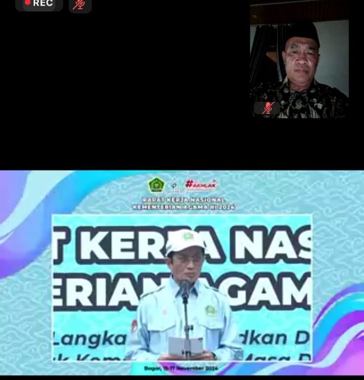 KUA Sekampung Lampung Timur Ikuti Rakernas Kemenag 2024 secara Virtual  
