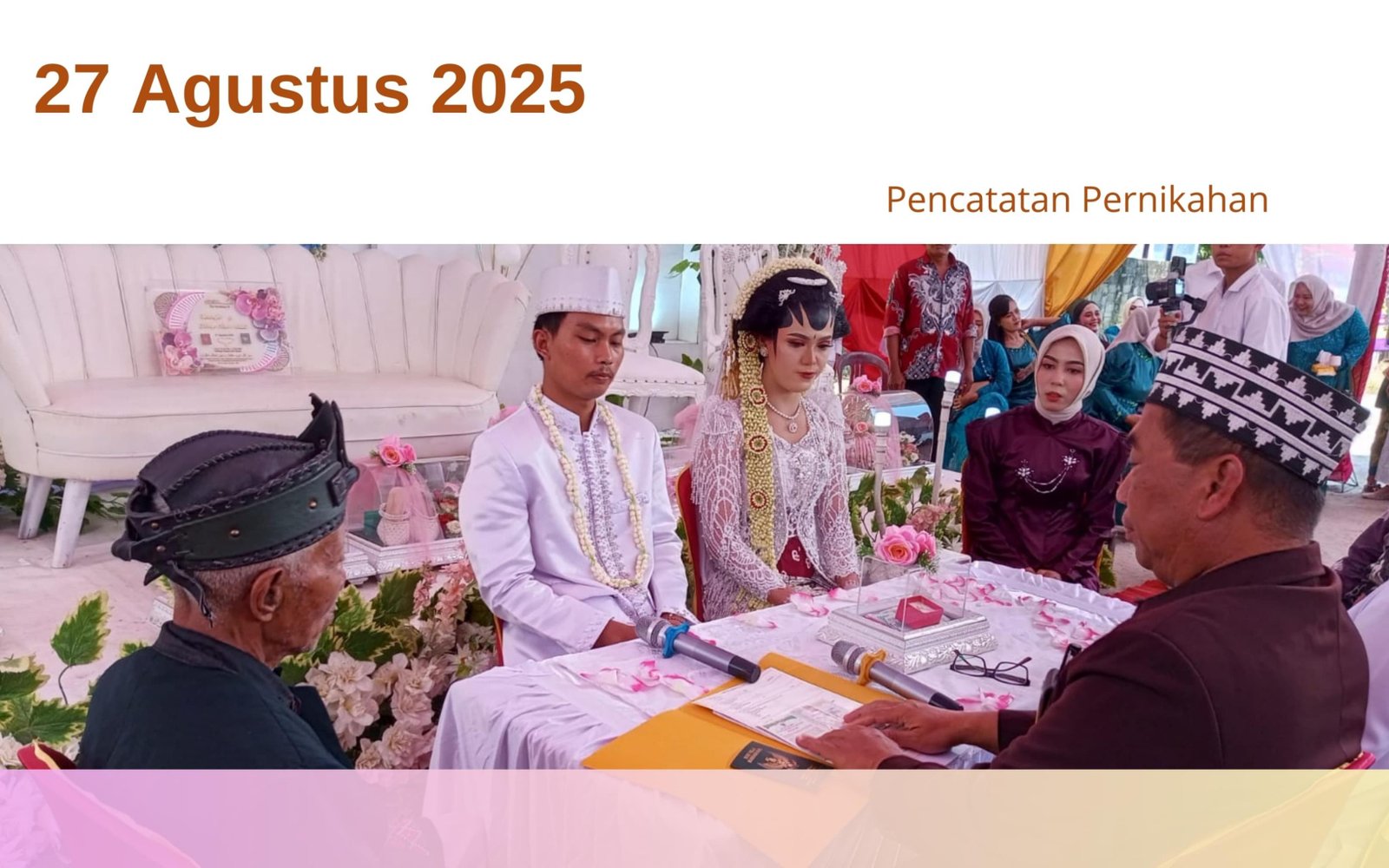 Kepala KUA Pasir Sakti Resmikan Pernikahan Sasongko dan Kesya