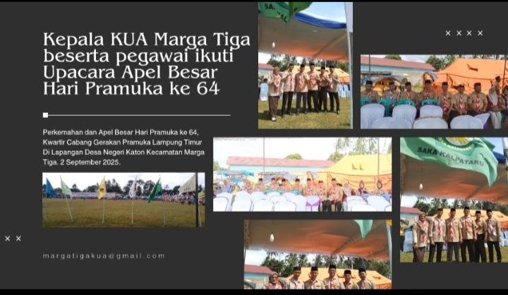 Kepala KUA Marga Tiga Hadiri Apel Besar Hari Pramuka ke-64