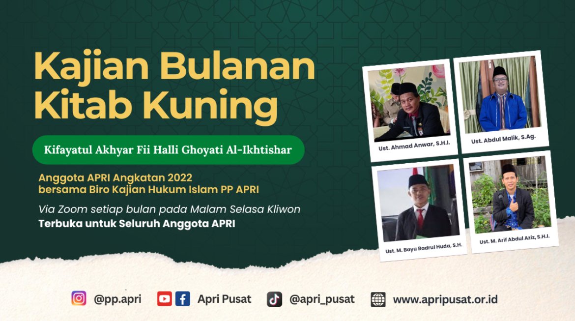 Tingkatkan Literasi Fikih, APRI Gelar Kajian Kitab Kuning Bulanan