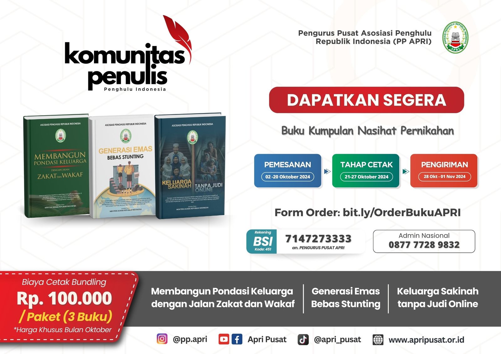 Dapatkan Segera 3 Buku Karya Komunitas Penulis Penghulu!