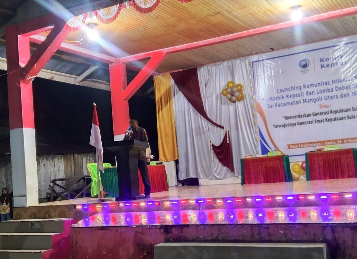 Kepala KUA Mangoli Utara Baca Do'a pada Launching Komunitas Milenial Kreatif (KOMIK) Sula