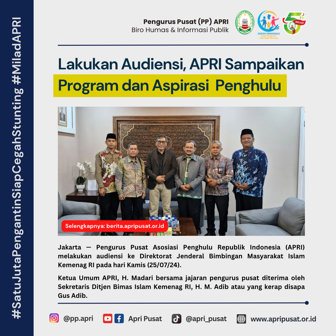 Lakukan Audiensi, APRI Sampaikan Program dan Aspirasi Penghulu