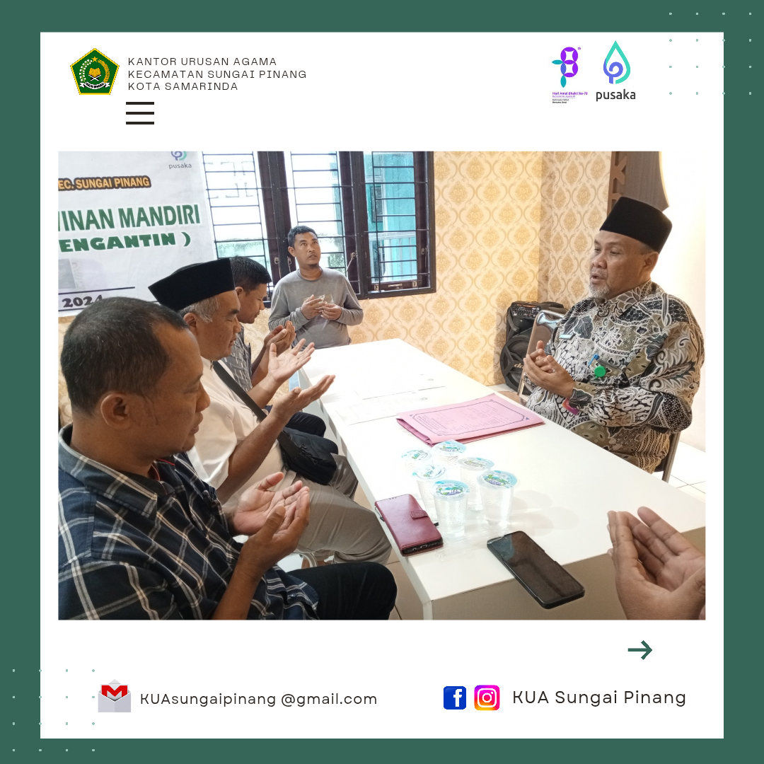 Laksanakan fungsi PPAIW, Kepala KUA Kec. Sungai Pinang  Pimpin Ikrar Wakaf
