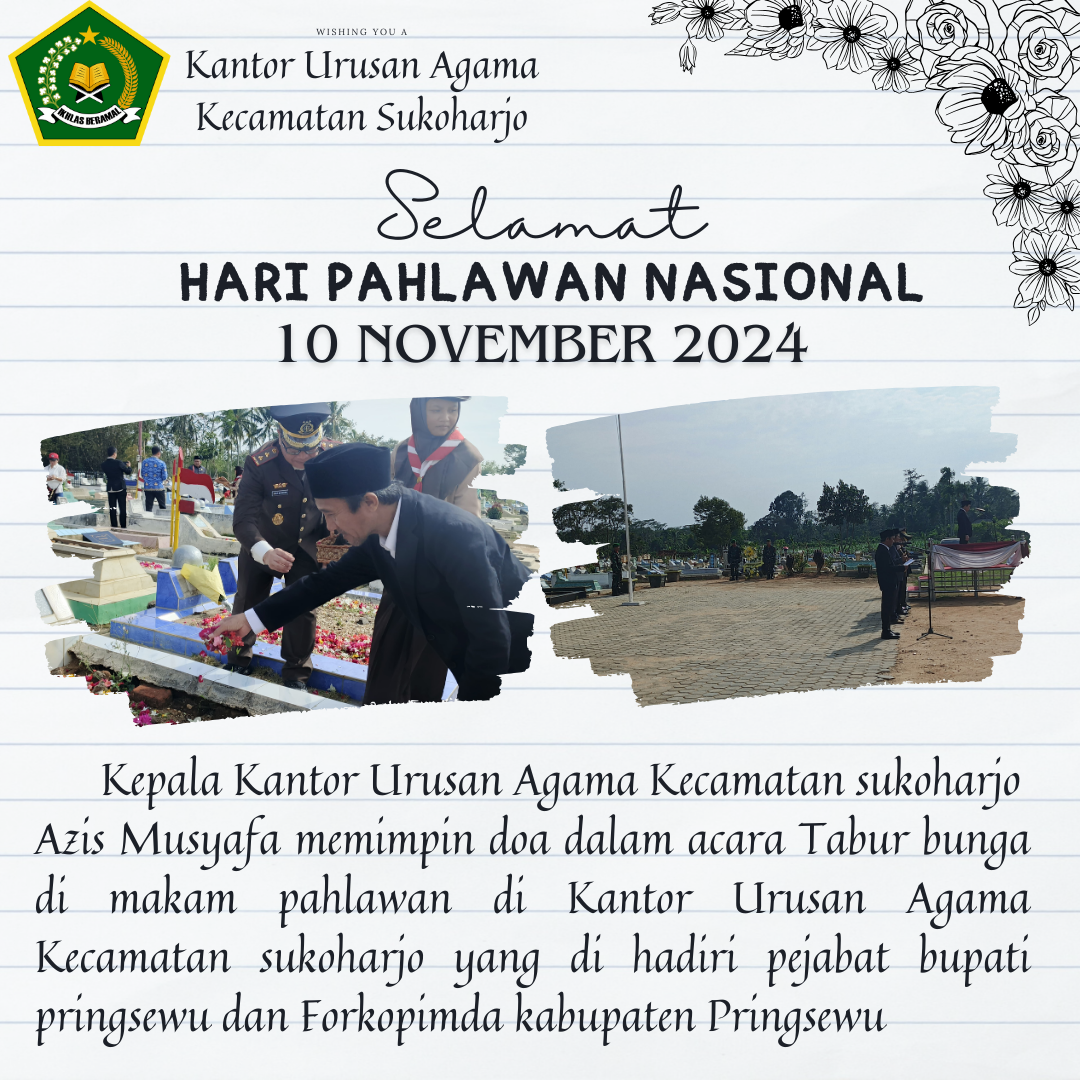 KEPALA KUA SUKOHARJO MEMIMPIN DOA UPACARA HARI PAHLAWAN
