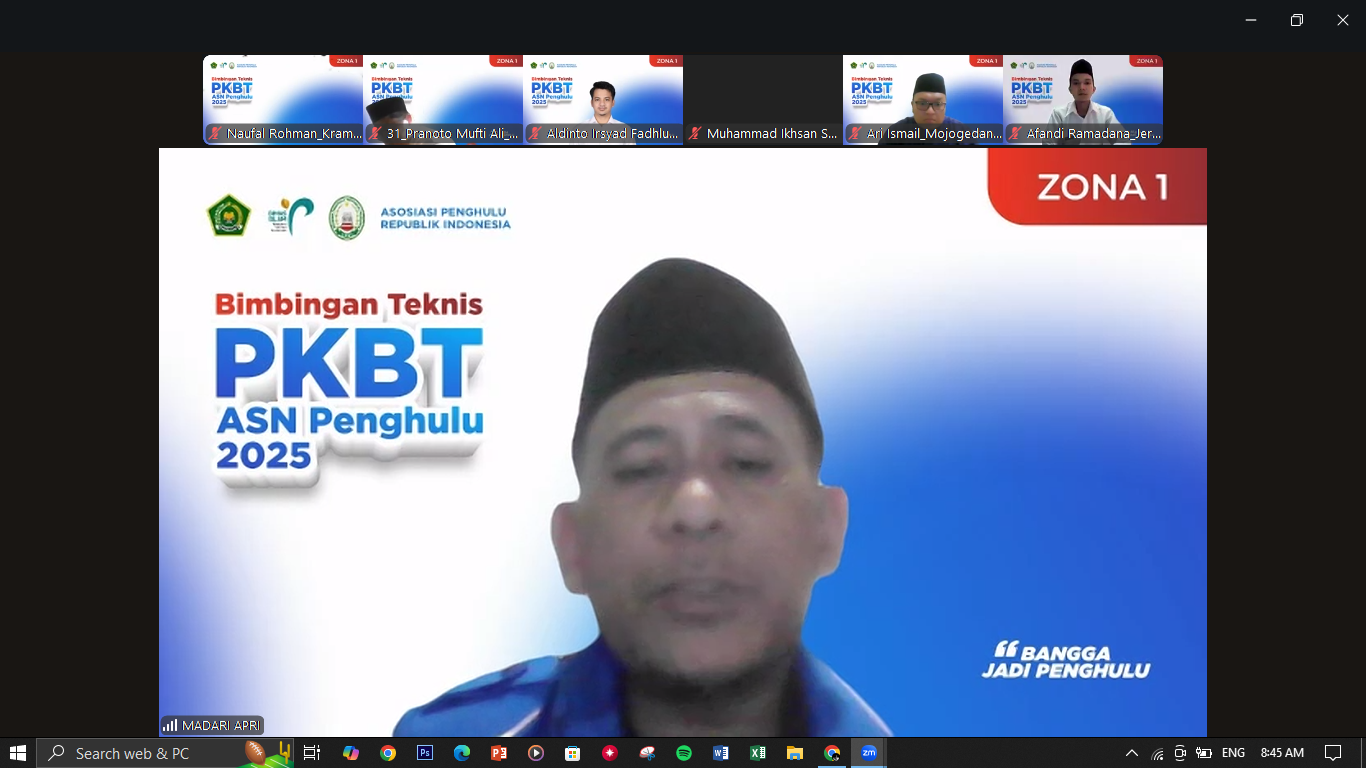 Antusiasme 15 CPNS Penghulu Kabupaten Serang Ikuti PKBT Secara Daring