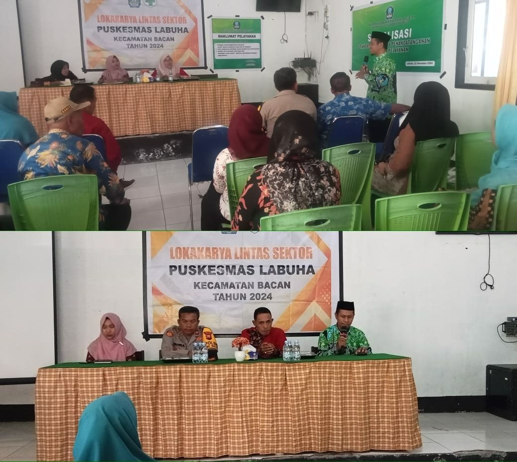 Hadiri Lokakarya Lintas Sektor PUSKESMAS Labuha, Kepala KUA Bacan Sosialisasikan Pendaftaran Nikah dan Pencegahan Stunting Dari Hulu