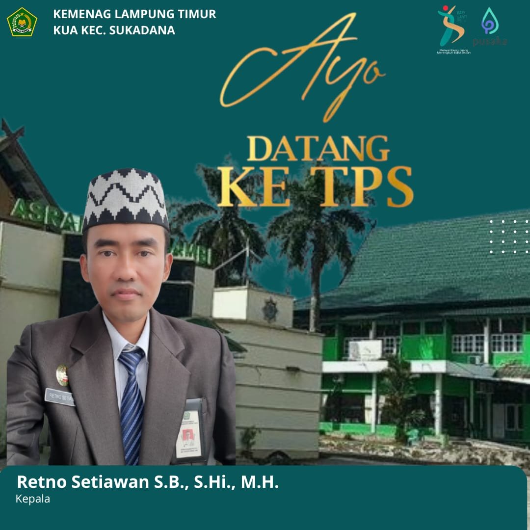 Kepala KUA Sukadana, Retno Setiawan SB, S.Hi., M.H, Ajak Masyarakat Sukadana Gunakan Hak Pilihnya di Pilkada 2024