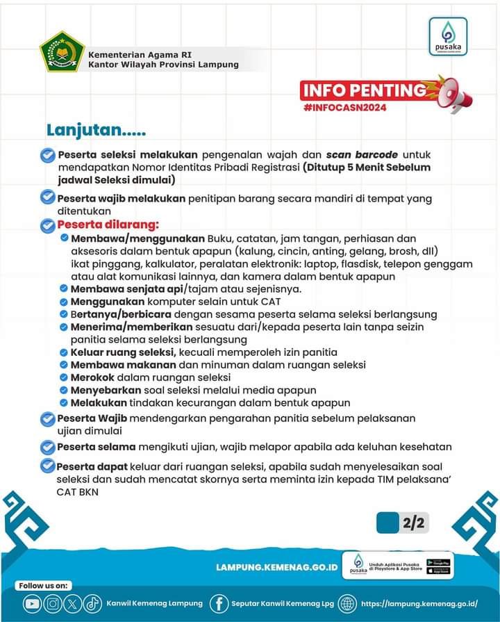 Sebelum berangkat perlu perhatikan tata tertib  nya ya!