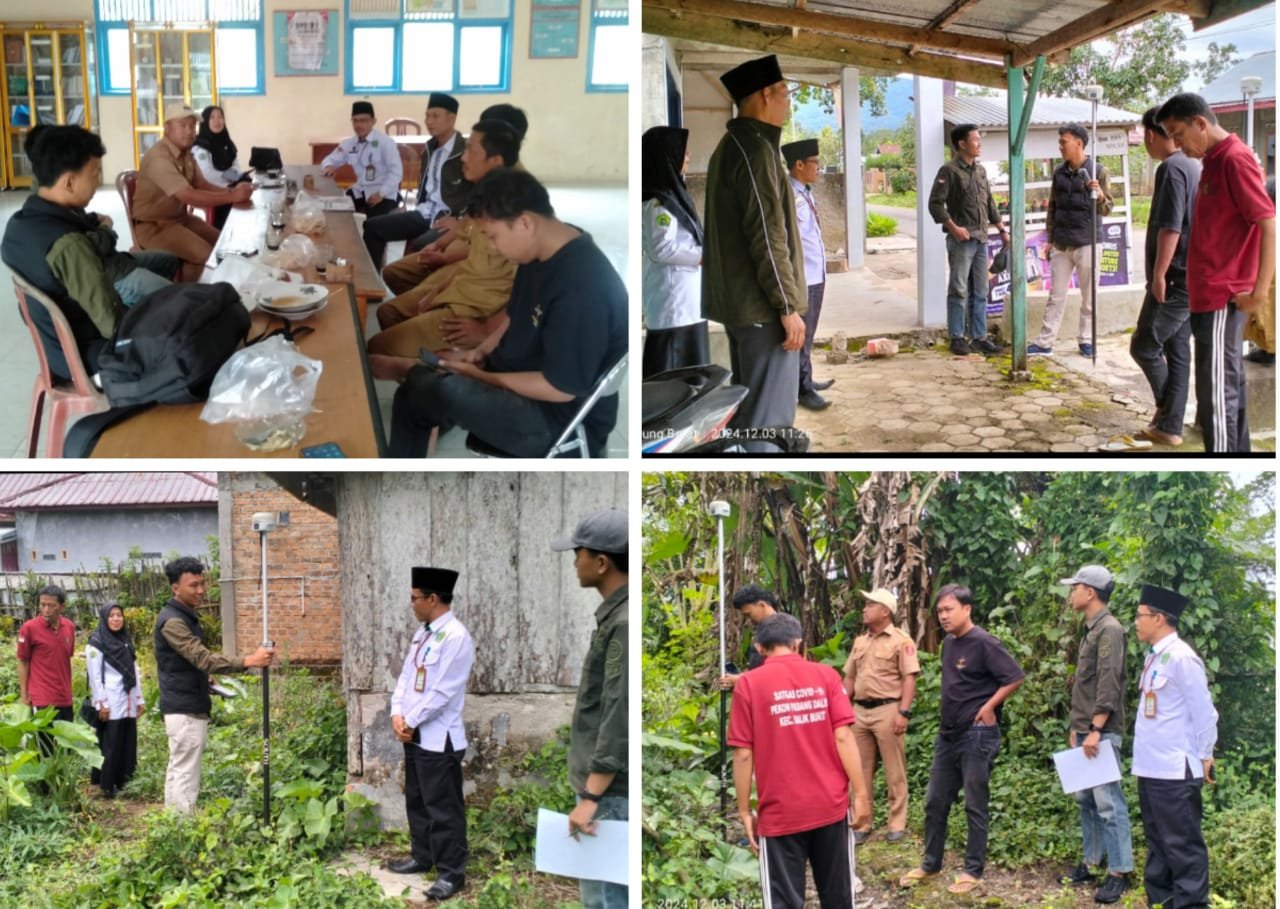 KUA Balik Bukit Bersama BPN Lampung Barat Gelar Pengukuran Sertifikat Tanah Wakaf Gratis