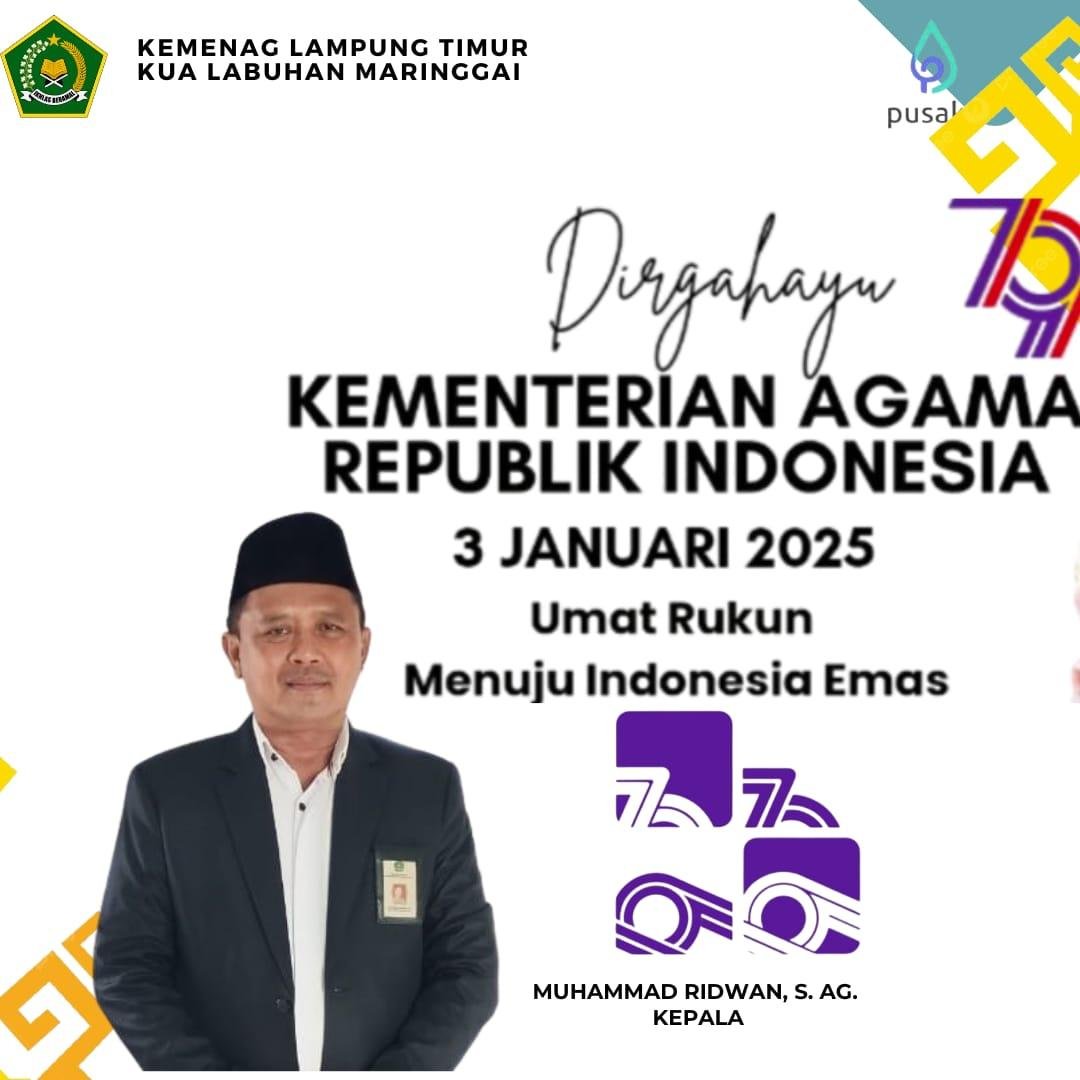 Harapan Kepala KUA Labuhan Maringgai Menuju Indonesia Emas Pada Puncak Hab Ke-79