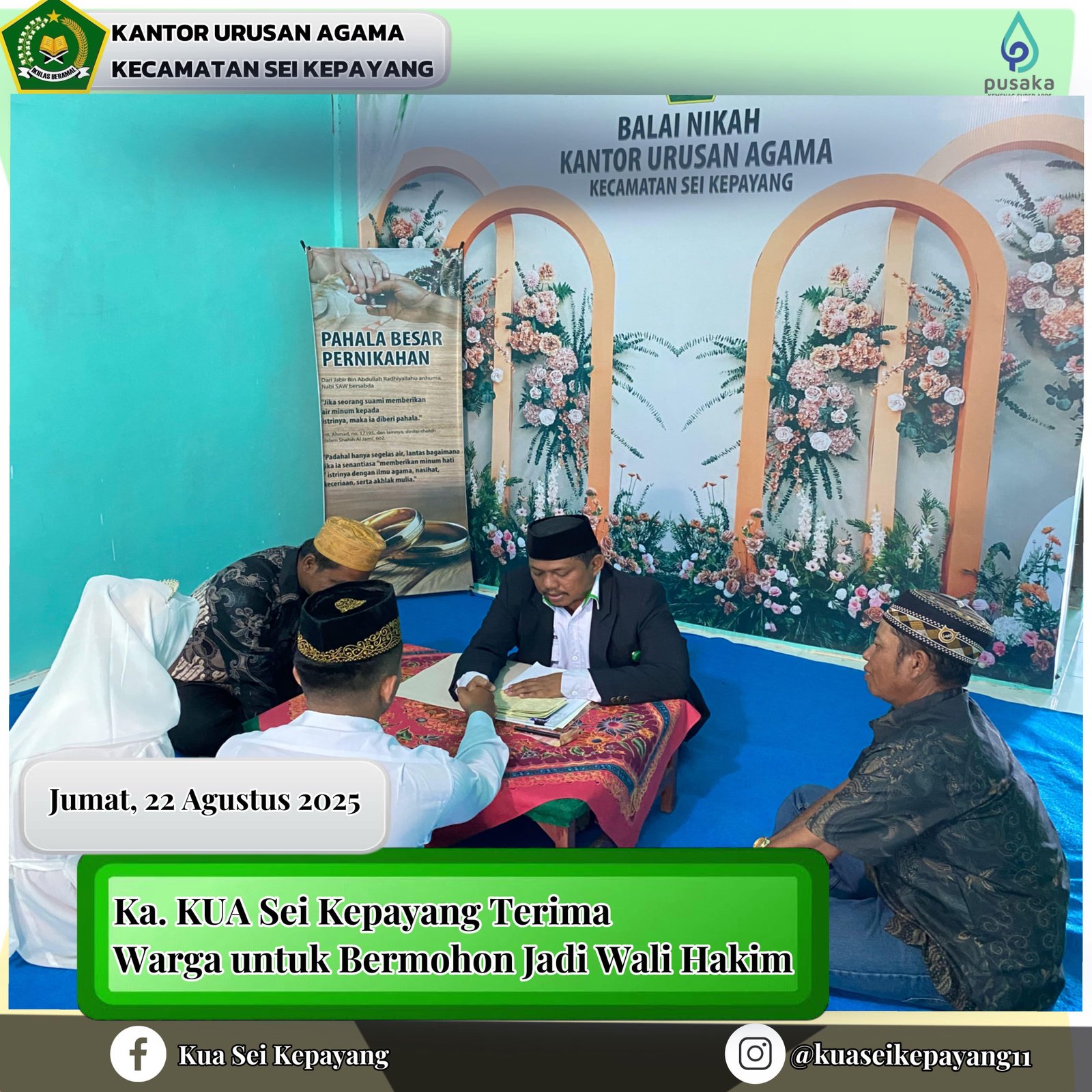 Ka. KUA Sei Kepayang Terima Permohonan Warga untuk Jadi Wali Hakim 